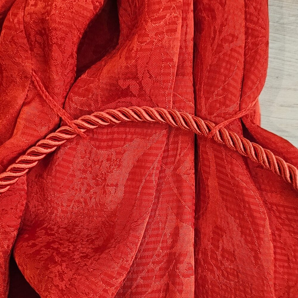 Belted Floral Jacquard Halter Gown - Picture 3 of 9